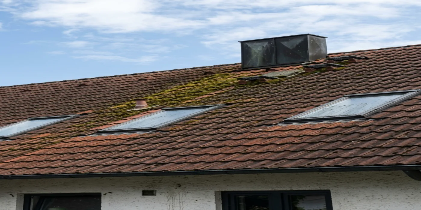 Nettoyage de toiture à Montereau-Fault-Yonne — avant (chantier 3)